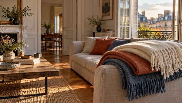 Ajoutez confort et style à votre salon avec des plaids douillets